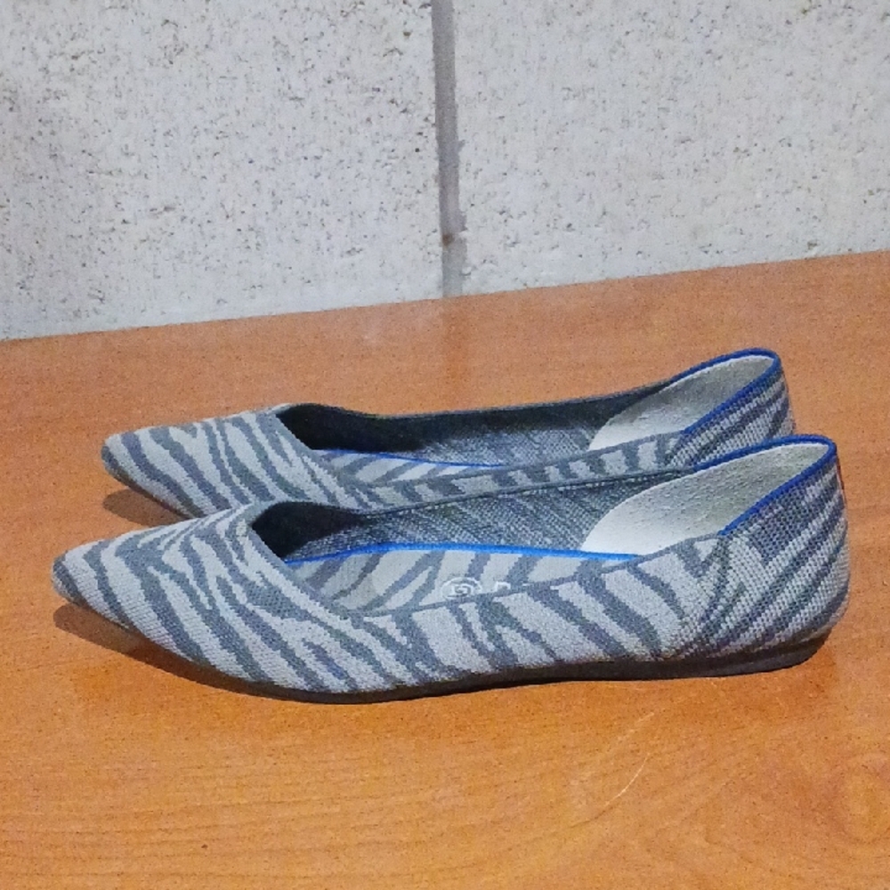 Rothy's Zebra Print Ballet Flats Womens Size 9 (B5)